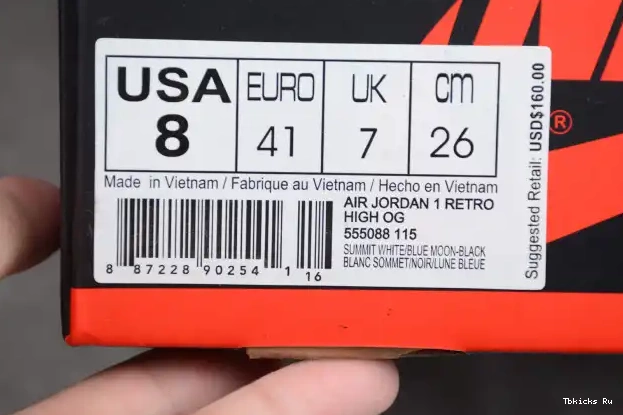 Reps TBK 1 Jordan OG Air Retro 555088-115 Moon Blue High 0328